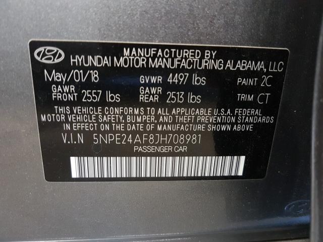 Photo 9 VIN: 5NPE24AF8JH708981 - HYUNDAI SONATA SE 