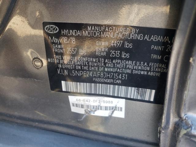 Photo 9 VIN: 5NPE24AF8JH715431 - HYUNDAI SONATA SE 