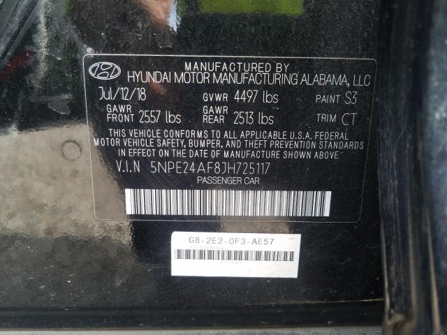 Photo 9 VIN: 5NPE24AF8JH725117 - HYUNDAI SONATA SE 