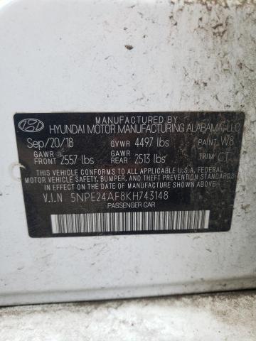 Photo 11 VIN: 5NPE24AF8KH743148 - HYUNDAI SONATA 