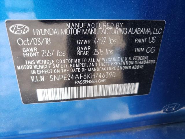 Photo 9 VIN: 5NPE24AF8KH746390 - HYUNDAI SONATA SE 