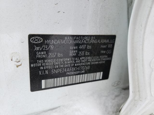 Photo 11 VIN: 5NPE24AF8KH770768 - HYUNDAI SONATA 