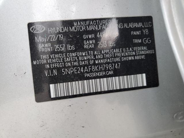 Photo 12 VIN: 5NPE24AF8KH798747 - HYUNDAI SONATA 