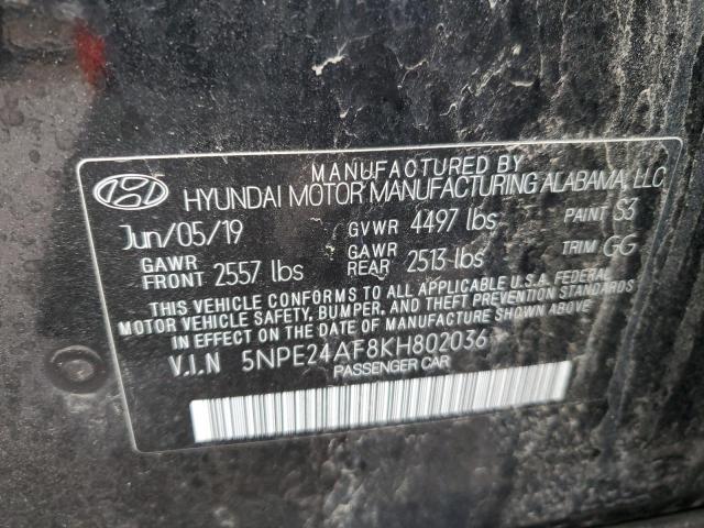 Photo 11 VIN: 5NPE24AF8KH802036 - HYUNDAI SONATA SE 