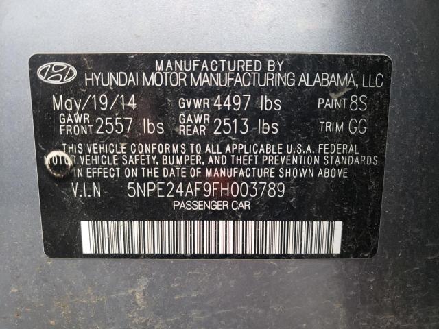 Photo 9 VIN: 5NPE24AF9FH003789 - HYUNDAI SONATA SE 