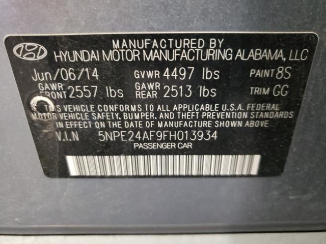 Photo 9 VIN: 5NPE24AF9FH013934 - HYUNDAI SONATA SE 