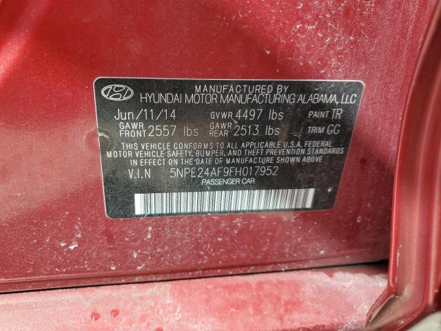 Photo 11 VIN: 5NPE24AF9FH017952 - HYUNDAI SONATA SE 