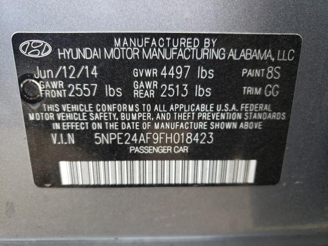 Photo 9 VIN: 5NPE24AF9FH018423 - HYUNDAI SONATA SE 