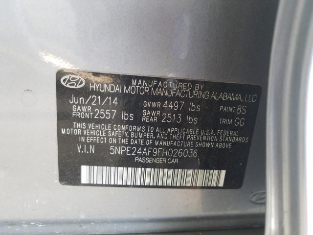 Photo 9 VIN: 5NPE24AF9FH026036 - HYUNDAI SONATA SE 