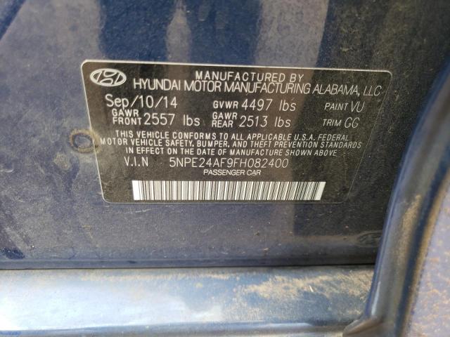 Photo 11 VIN: 5NPE24AF9FH082400 - HYUNDAI SONATA SE 