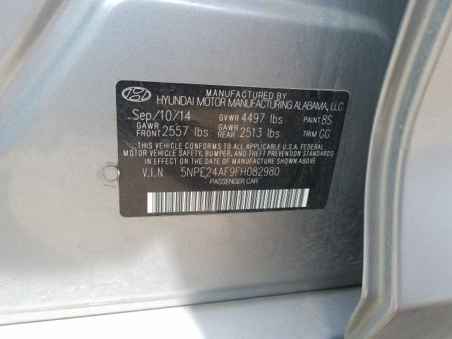 Photo 9 VIN: 5NPE24AF9FH082980 - HYUNDAI SONATA 