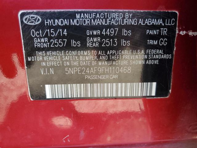 Photo 11 VIN: 5NPE24AF9FH110468 - HYUNDAI SONATA 