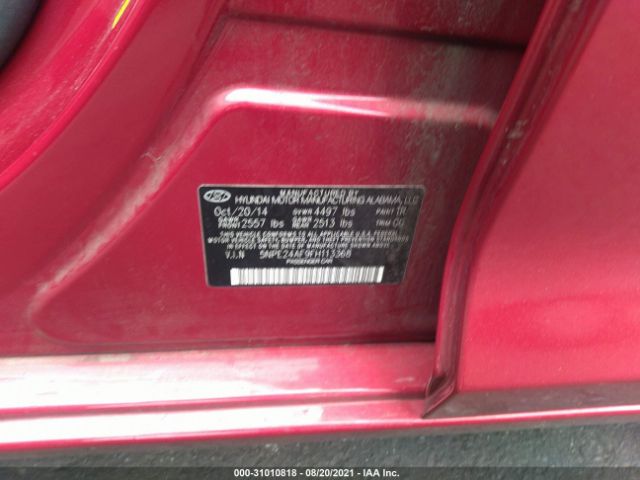 Photo 8 VIN: 5NPE24AF9FH113368 - HYUNDAI SONATA 