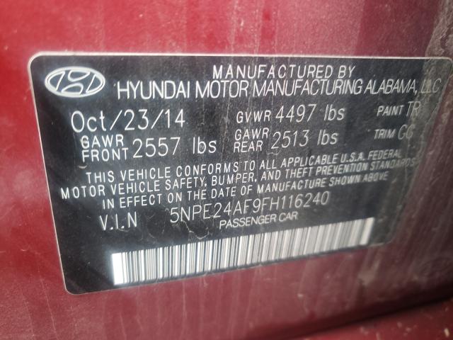 Photo 9 VIN: 5NPE24AF9FH116240 - HYUNDAI SONATA SE 