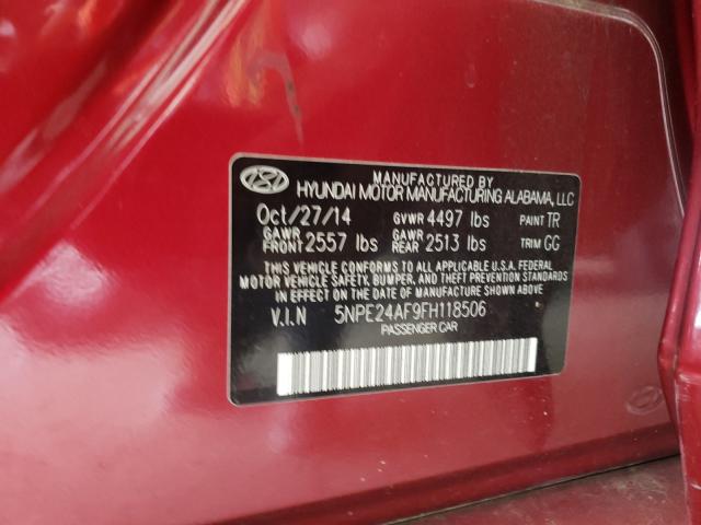 Photo 9 VIN: 5NPE24AF9FH118506 - HYUNDAI SONATA SE 