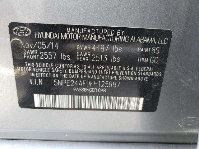 Photo 9 VIN: 5NPE24AF9FH125987 - HYUNDAI SONATA SE 