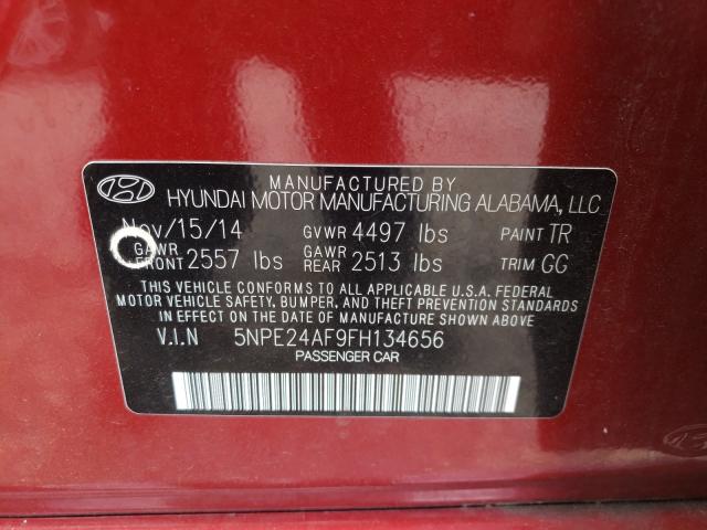 Photo 9 VIN: 5NPE24AF9FH134656 - HYUNDAI SONATA SE 