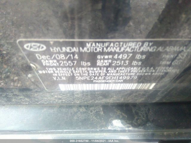 Photo 8 VIN: 5NPE24AF9FH149979 - HYUNDAI SONATA 