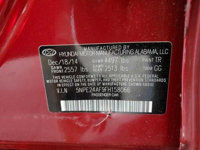 Photo 11 VIN: 5NPE24AF9FH158066 - HYUNDAI SONATA SE 