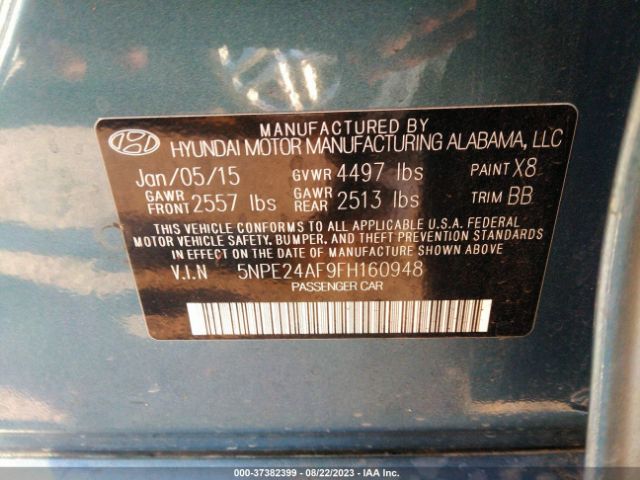 Photo 8 VIN: 5NPE24AF9FH160948 - HYUNDAI SONATA 