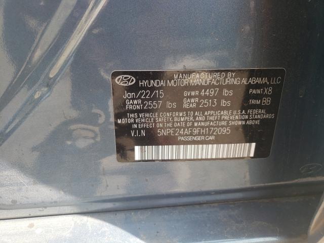 Photo 9 VIN: 5NPE24AF9FH172095 - HYUNDAI SONATA SE 