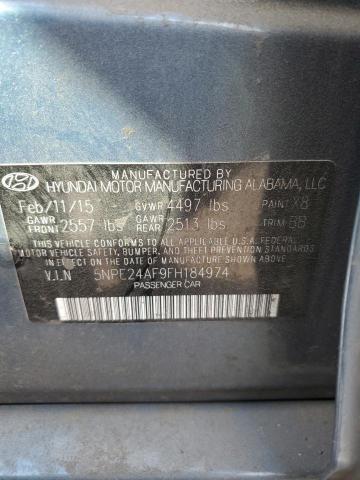 Photo 11 VIN: 5NPE24AF9FH184974 - HYUNDAI SONATA SE 