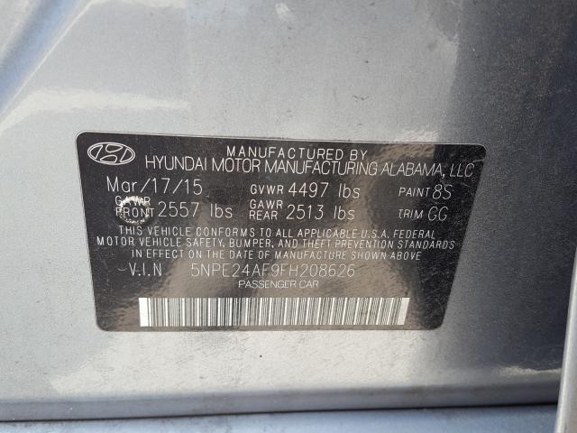 Photo 9 VIN: 5NPE24AF9FH208626 - HYUNDAI SONATA 