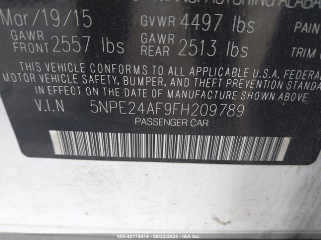 Photo 8 VIN: 5NPE24AF9FH209789 - HYUNDAI SONATA 