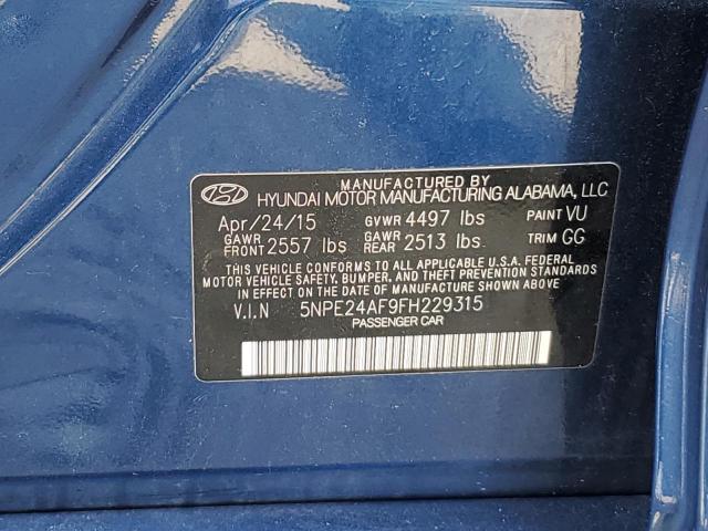 Photo 11 VIN: 5NPE24AF9FH229315 - HYUNDAI SONATA SE 