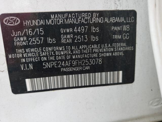 Photo 9 VIN: 5NPE24AF9FH253078 - HYUNDAI SONATA SE 