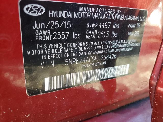 Photo 11 VIN: 5NPE24AF9FH258426 - HYUNDAI SONATA 