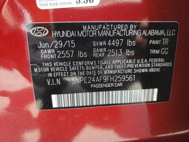 Photo 9 VIN: 5NPE24AF9FH259561 - HYUNDAI SONATA SE 