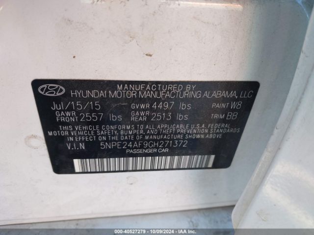 Photo 8 VIN: 5NPE24AF9GH271372 - HYUNDAI SONATA 