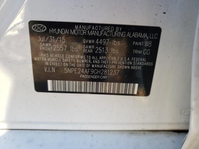 Photo 9 VIN: 5NPE24AF9GH281237 - HYUNDAI SONATA SE 