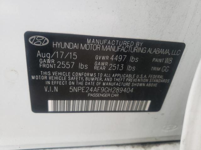 Photo 9 VIN: 5NPE24AF9GH289404 - HYUNDAI SONATA SE 