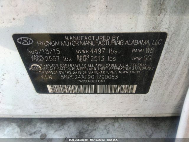 Photo 8 VIN: 5NPE24AF9GH290083 - HYUNDAI SONATA 