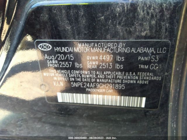 Photo 8 VIN: 5NPE24AF9GH291895 - HYUNDAI SONATA 