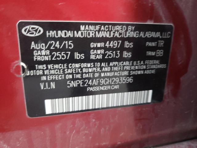 Photo 11 VIN: 5NPE24AF9GH293596 - HYUNDAI SONATA SE 