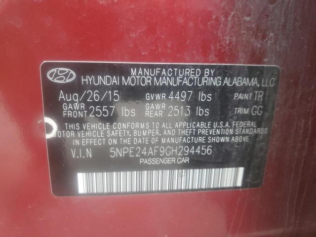 Photo 11 VIN: 5NPE24AF9GH294456 - HYUNDAI SONATA 