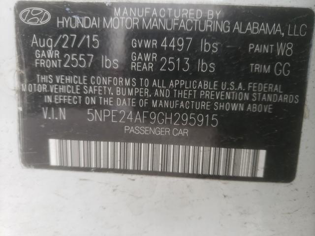 Photo 9 VIN: 5NPE24AF9GH295915 - HYUNDAI SONATA SE 