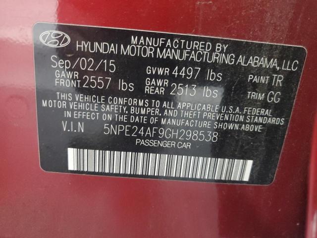 Photo 12 VIN: 5NPE24AF9GH298538 - HYUNDAI SONATA SE 