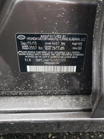 Photo 11 VIN: 5NPE24AF9GH303303 - HYUNDAI SONATA SE 