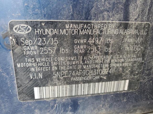 Photo 9 VIN: 5NPE24AF9GH310624 - HYUNDAI SONATA SE 