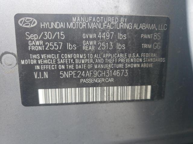 Photo 11 VIN: 5NPE24AF9GH314673 - HYUNDAI SONATA 