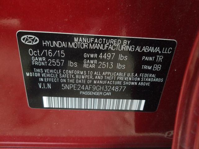 Photo 9 VIN: 5NPE24AF9GH324877 - HYUNDAI SONATA SE 