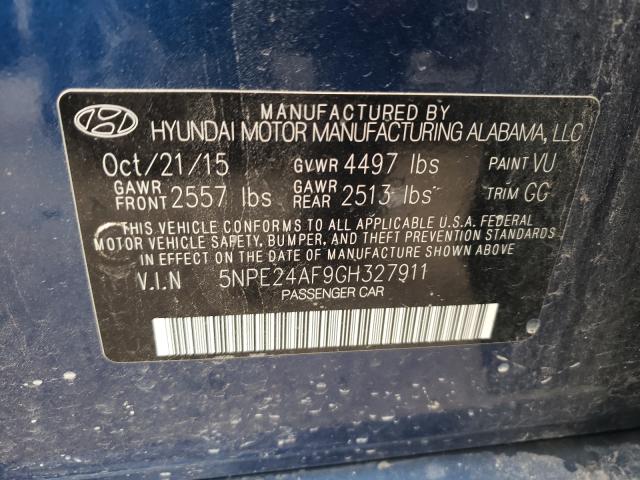 Photo 9 VIN: 5NPE24AF9GH327911 - HYUNDAI SONATA SE 