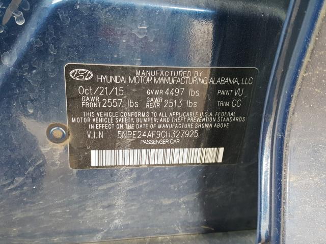 Photo 9 VIN: 5NPE24AF9GH327925 - HYUNDAI SONATA SE 