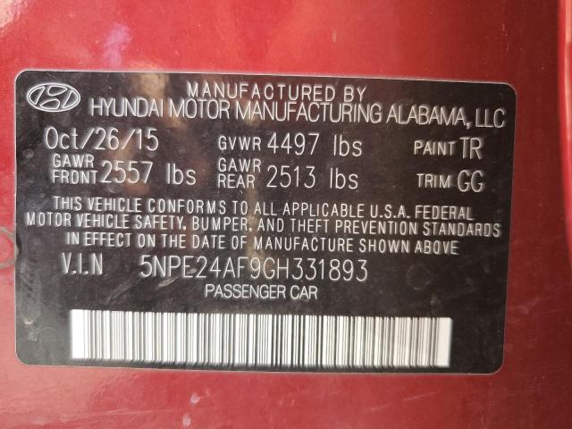 Photo 9 VIN: 5NPE24AF9GH331893 - HYUNDAI SONATA SE 