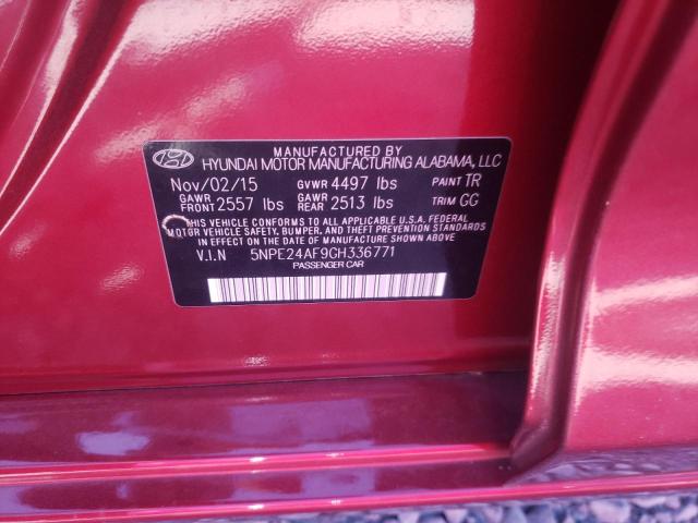 Photo 9 VIN: 5NPE24AF9GH336771 - HYUNDAI SONATA SE 