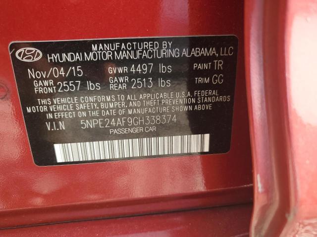 Photo 11 VIN: 5NPE24AF9GH338374 - HYUNDAI SONATA SE 